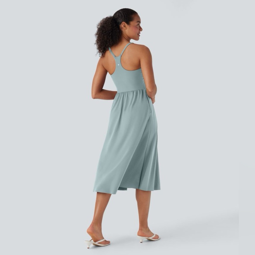 Halara SoftlyZero Airy Racerback Dress Cool
Touch Slip Pockets Sage Size L - Picture 2 of 12